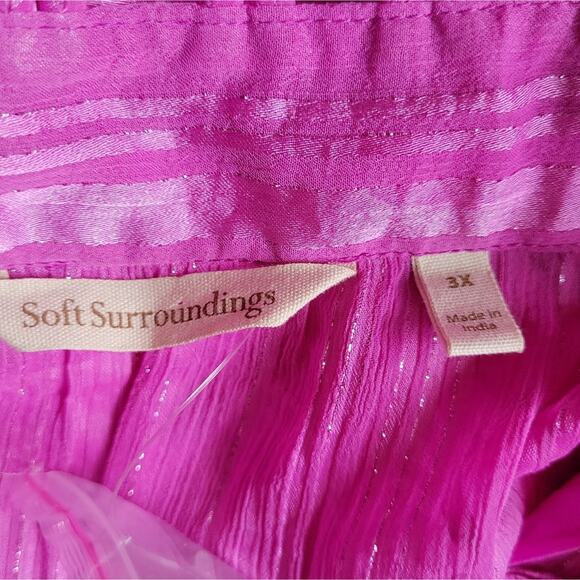 SOFT SURROUNDINGS Purple Stripe Sheer Button Up Blouse Size 3X casual workwear - Picture 8 of 8